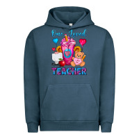Pigment Midnight Navy One Loved Teacher Valentines Day Cold Drink Frappe Urban Hoodie - FaDigitalArtStudio