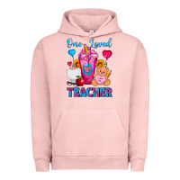 Pigment Salmon One Loved Teacher Valentines Day Cold Drink Frappe Urban Hoodie - FaDigitalArtStudio