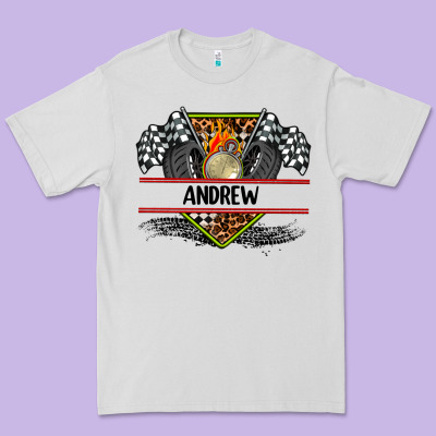 Custom Name Race Flag And Race Equipment Premium Tee Designed By Adodesignshop