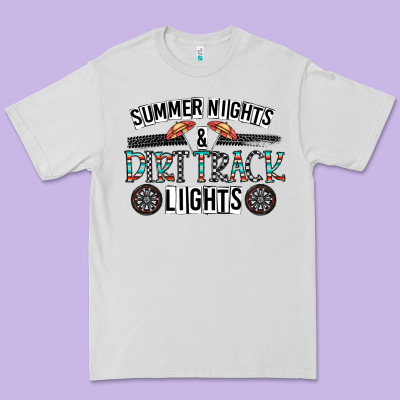 Summer Night & Dirt Track Lights Premium Tee Designed By Cowhidedigitalart