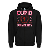 Black cupid university Zipper Hoodie - LillyAllenDesigns