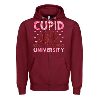 Burgundy cupid university Zipper Hoodie - LillyAllenDesigns