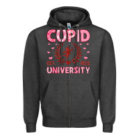 Charcoal Heather cupid university Zipper Hoodie - LillyAllenDesigns
