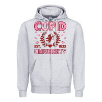 Heather Grey cupid university Zipper Hoodie - LillyAllenDesigns