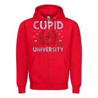 Red cupid university Zipper Hoodie - LillyAllenDesigns