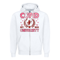 White cupid university Zipper Hoodie - LillyAllenDesigns