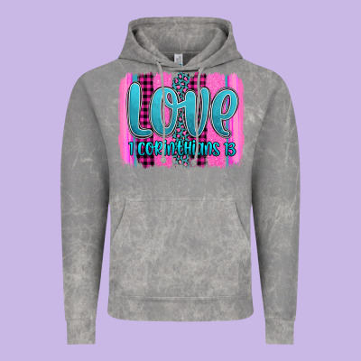 Love Corinthians 13 Valentine's Day Brushstroke Vintage Hoodie Designed By Adodesignshop