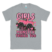 Heather Grey girls like monster trucks too Classic Tee - MaliasSmallBusiness