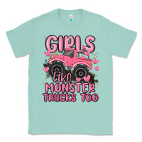 Seafoam girls like monster trucks too Classic Tee - MaliasSmallBusiness