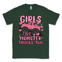 Sports Green girls like monster trucks too Classic Tee - MaliasSmallBusiness