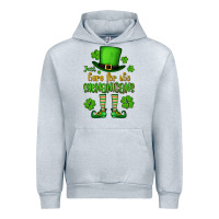 Heather Grey Just here for the shenanigans St. Patrick's Urban Hoodie - OliviaCreatesArt