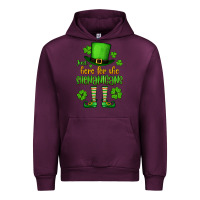 Mauve Wine Just here for the shenanigans St. Patrick's Urban Hoodie - OliviaCreatesArt