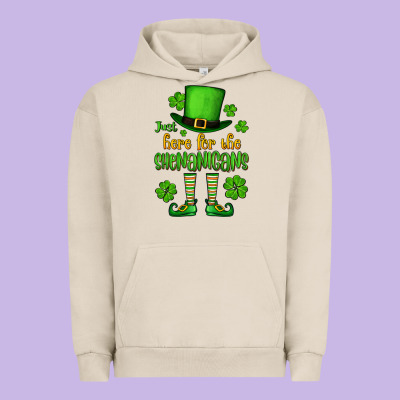 Just Here For The Shenanigans St. Patrick's Urban Hoodie Designed By Oliviacreatesart