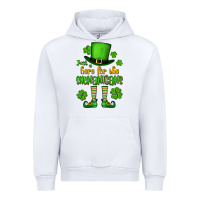 White Just here for the shenanigans St. Patrick's Urban Hoodie - OliviaCreatesArt