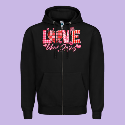 Love Like Jesus La Zipper Hoodie Designed By Lillyallendesigns