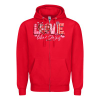 Red love like jesus la Zipper Hoodie - LillyAllenDesigns