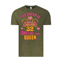 Vintage Olive the queen is 32 long live the queen kopya Vintage Tee - Jasminsmagicworld