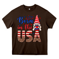 Chocolate Brown Born in the USA gnome Heavy Core Tee - Neo Western