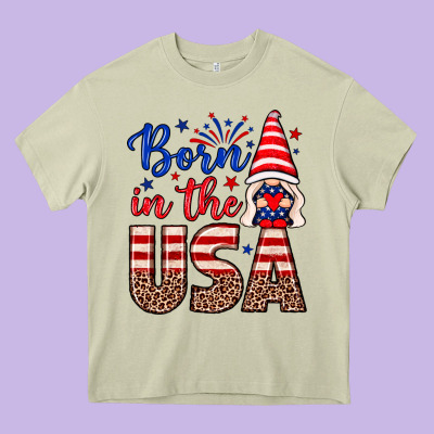 Born In The Usa Gnome Heavy Core Tee Designed By Neo Western