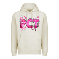 Oatmeal Heather breast cancer pct patient care technician Premium Hoodie - texasbilliewilder