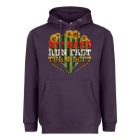 Plum Hit hard run fast turn left Heavyweight Hoodie - NancyCooperArtShop