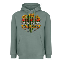 Sage Hit hard run fast turn left Heavyweight Hoodie - NancyCooperArtShop