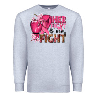 Heather Grey her fight is our fight Premium Sweatshirt - NancyCooperArtShop