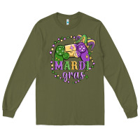 Army Green mardi gras game Long Sleeve Tee - MaliasSmallBusiness