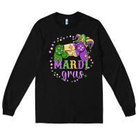 Black mardi gras game Long Sleeve Tee - MaliasSmallBusiness