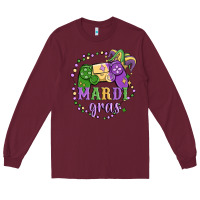 Burgundy mardi gras game Long Sleeve Tee - MaliasSmallBusiness