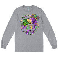 Heather Grey mardi gras game Long Sleeve Tee - MaliasSmallBusiness