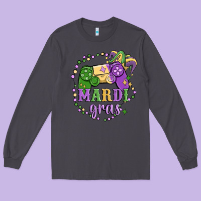 Mardi Gras Game Long Sleeve Tee Designed By Maliassmallbusiness