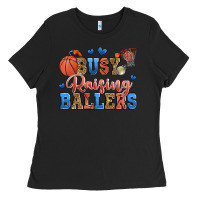 Black busy raising ballers basketball Ladies Tee - Zillion Design Studio
