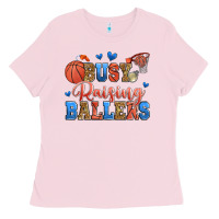 Bubblegum Pink busy raising ballers basketball Ladies Tee - Zillion Design Studio