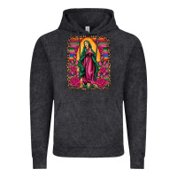 Vintage Black our lady of guadalupe serape background Vintage Hoodie - Artiststas