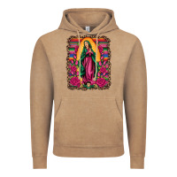 Vintage Coffee our lady of guadalupe serape background Vintage Hoodie - Artiststas