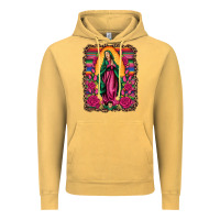 Vintage Mustard our lady of guadalupe serape background Vintage Hoodie - Artiststas