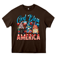 Chocolate Brown God blessed America gnomes 4th of July Heavy Core Tee - CowGirlArtShop