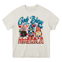 Cream God blessed America gnomes 4th of July Heavy Core Tee - CowGirlArtShop