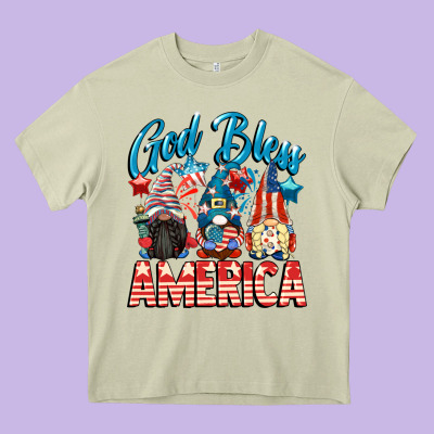 God Blessed America Gnomes 4th Of July Heavy Core Tee Designed By Cowgirlartshop