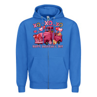 True Royal xo xo xo happy valentine's day truck Zipper Hoodie - LillyAllenDesigns