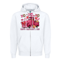 White xo xo xo happy valentine's day truck Zipper Hoodie - LillyAllenDesigns