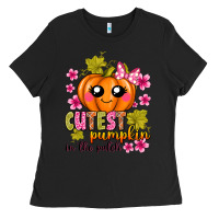 Black Cutest Pumpkin In The Patch Ladies Tee - texasbilliewilder