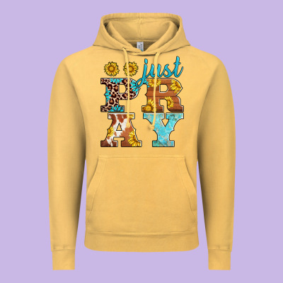 Just Pray Western Sunflowers Vintage Hoodie Designed By Adodesignshop