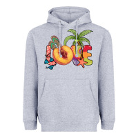 Heather Grey Love peach summer Heavyweight Hoodie - NancyCooperArtShop