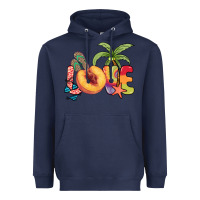 Navy Love peach summer Heavyweight Hoodie - NancyCooperArtShop