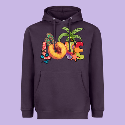 Love Peach Summer Heavyweight Hoodie Designed By Nancycooperartshop