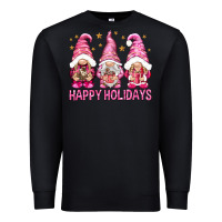Black Happy holidays with gnomes Premium Sweatshirt - NancyCooperArtShop