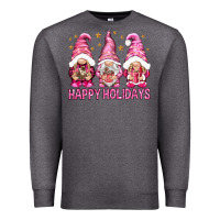 Charcoal Heather Happy holidays with gnomes Premium Sweatshirt - NancyCooperArtShop