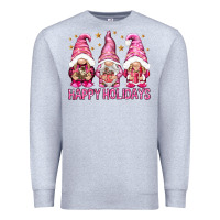 Heather Grey Happy holidays with gnomes Premium Sweatshirt - NancyCooperArtShop